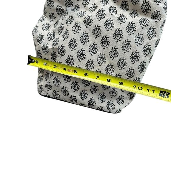 Jute Cream and Black Small Tote Bag EUC - Picture 4 of 8